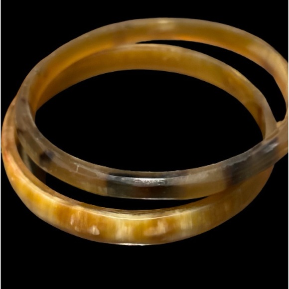 Vintage Bakelight / Plastic Marbled Bangle Bracelets Lot Of 3 * 6” Circumference - Picture 8 of 9